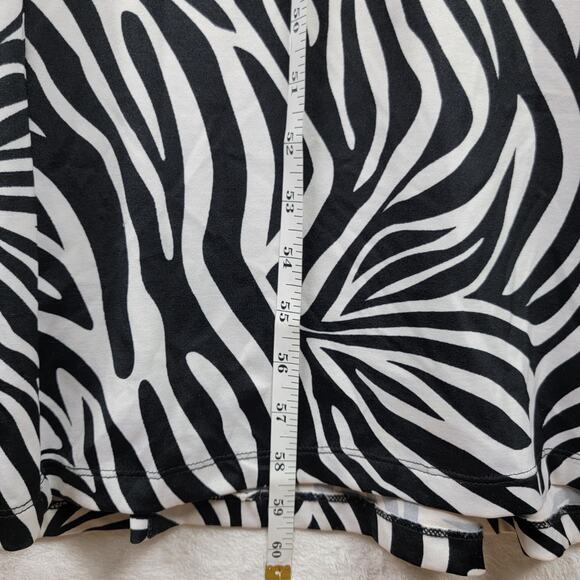 Whimsigoth XL Maxi Sun Dress Knit Pullover Sleeveless Black White Zebra Animal - Picture 9 of 9